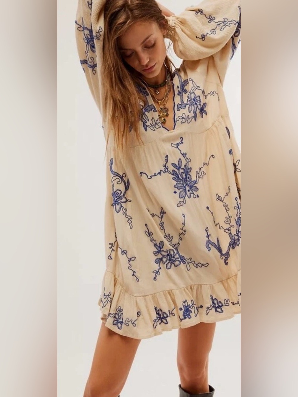 Free People Estella
Embroidered Mini Dress Sz M BNWOT